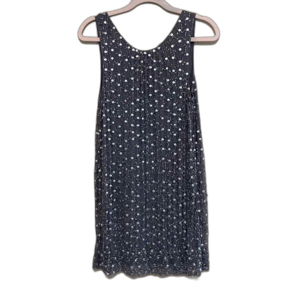 Boston Proper Gray Metallic Beaded Shift Mini Dress Womens Small New Years Party - Picture 3 of 7